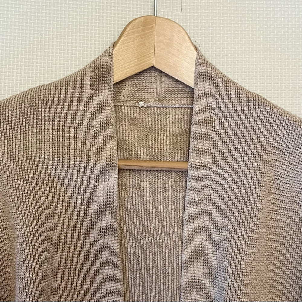 Cyrus Waffle Knit Open Cardigan Beige Neutral Size L - Picture 3 of 8